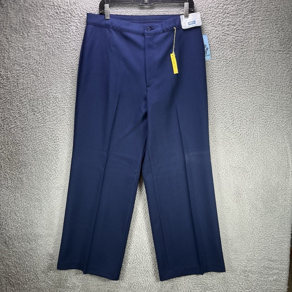 Vintage Levi's Bend Over Pants Womens 34x30 Blue Made in USA 70s Dacron NWT